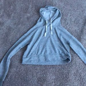 the lounge life: grey cropped hoodie